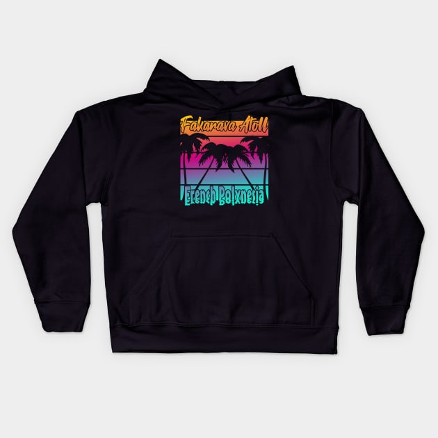 Fakarava atoll French Polynesia Kids Hoodie by FromBerlinGift